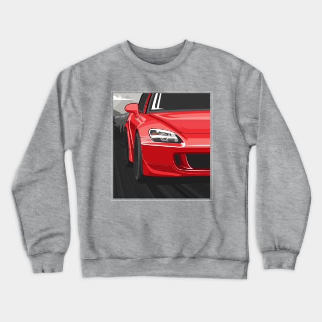 Honda S2000 AP2 Rolling - New Formula Red Crewneck Sweatshirt by wearapex